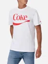 Mc2 Saint Barth Man Cotton T-shirt With Coke Logo Placed Print The Coca Cola Company Special Edition In White