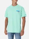 Mc2 Saint Barth Man Cotton T-shirt With Forte Dei Marmi Postcard Placed Print In Green