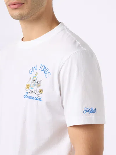 Mc2 Saint Barth Cocktail-print Cotton T-shirt In White