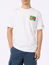 Mc2 Saint Barth Man Cotton T-shirt With Keith Haring Design Front And Back Print Keith Haring Special Edition In White