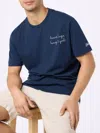 Mc2 Saint Barth Man Cotton T-shirt With Lazio Goal Embroidery Ss Lazio Special Edition In Blue