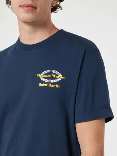 MC2 SAINT BARTH MAN COTTON T-SHIRT WITH MAGNUM MARINE & SAINT BARTH FRONT AND BACK PRINT MAGNUM MARINE SPECIAL EDITI