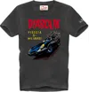 Mc2 Saint Barth Man Cotton Vintage Treatment T-shirt With Diabolik Car And Money Printed Diabolik Special Edition In Black