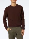 Mc2 Saint Barth Man Crewneck Brown Sweater With St. Barth Embroidery In Brown