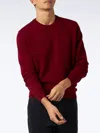 Mc2 Saint Barth Man Crewneck Burgundy Sweater With St. Barth Embroidery In Red