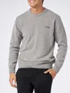 Mc2 Saint Barth Man Crewneck Grey Melange Sweater With St. Barth Embroidery In Grey