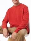 Mc2 Saint Barth Man Crewneck Orange Sweater With St. Barth Embroidery In Orange