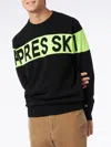 Mc2 Saint Barth Man Crewneck Sweater Heron With Après Ski Jacquard In Black