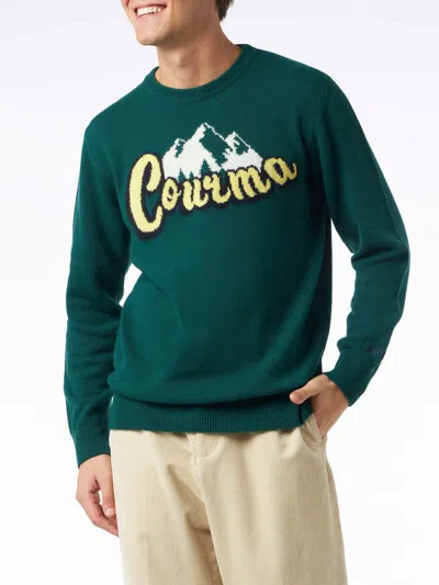 MC2 SAINT BARTH MAN CREWNECK SWEATER WITH COURMA MOUNTAINS JACQUARD