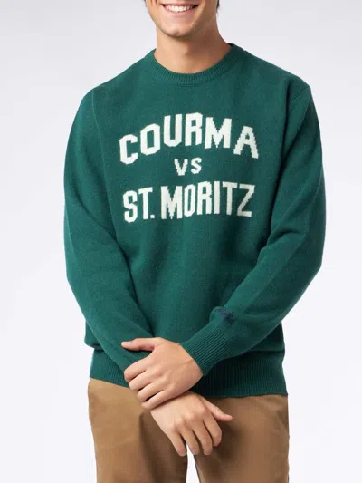 Mc2 Saint Barth Courma Vs St. Moritz-jacquard Jumper In Green