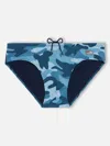 Mc2 Saint Barth Camouflage-print Drawstring Swim Briefs In Blue