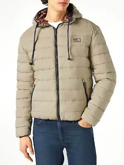 Pre-owned Mc2 Saint Barth Man Double Face Beige Down Jacket In White