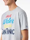 Mc2 Saint Barth Man Heavy Cotton T-shirt With Gin Tonic Print In Grey