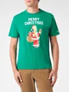 Mc2 Saint Barth Man Heavy Cotton T-shirt With Homer Simpson Merry Christmas Print The Simpsons Special Edition In Green