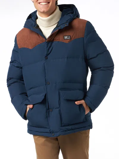 Mc2 Saint Barth Man Hooded Down Blue Jacket