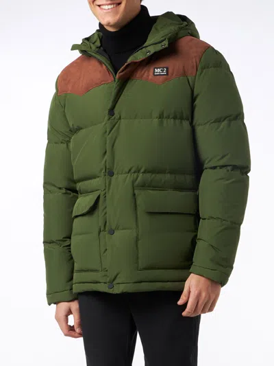 Mc2 Saint Barth Man Hooded Down Military Green Jacket