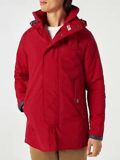 Pre-owned Mc2 Saint Barth Man Hooded Red Voyager Parka Jacket