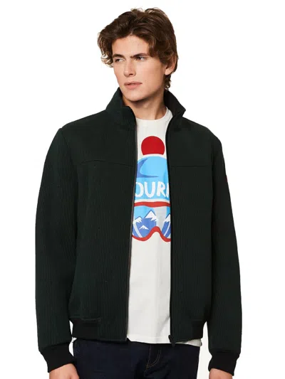 Mc2 Saint Barth Ribbed Knit Green Jacket