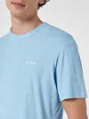 Mc2 Saint Barth Man Light Blue Terry T-shirt Gary With St. Barth Embroidery In Sky