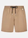 Mc2 Saint Barth Man Lightweight Fabric Beige Swim-shorts Lighting Pantone Pantone Special Edition In White