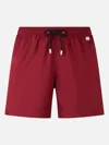 Mc2 Saint Barth Man Lightweight Fabric Burgundy Swim Shorts Lighting Pantone Pantone® Special Edition In Red