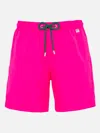 Mc2 Saint Barth Man Lightweight Fabric Fluo Pink Swim-shorts Lighting Pantone Pantone Special Edition In Pink