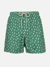 Mc2 Saint Barth Man Lightweight Fabric Swim-shorts Lighting Micro Fantasy With Australian Brand Logo Print Australia In Green