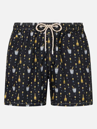 Mc2 Saint Barth Lighting Swim Shorts In Black