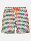 Mc2 Saint Barth Lightweight Fabric Swim Boxer Shorts With Print In White