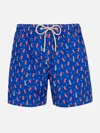 Mc2 Saint Barth Man Lightweight Fabric Swim-shorts Lighting Micro Fantasy With Coca Cola Print The Coca Cola Company In Blue