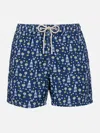 Mc2 Saint Barth Man Lightweight Fabric Swim-shorts Lighting Micro Fantasy With Gin Mare Print Gin Mare Special Editi In Blue