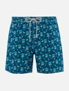 Mc2 Saint Barth Man Lightweight Fabric Swim-shorts Lighting Micro Fantasy With Gin Tonic Portofino Gin Print Portofi In Green