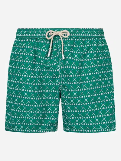 Mc2 Saint Barth Graphic-print Swim Shorts In Green
