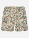 Mc2 Saint Barth Lightweight Fabric Swim Boxer Shorts With Print In White