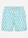 Mc2 Saint Barth Padel Rackets-print Swim Shorts In White