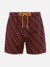 Mc2 Saint Barth Man Light Fabric Swim Shorts With As Roma Print As Roma Special Edition In Red