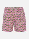 Mc2 Saint Barth Man Lightweight Fabric Swim-shorts Lighting Micro Fantasy With Sprite Print The Coca Cola Company Sp In Pink