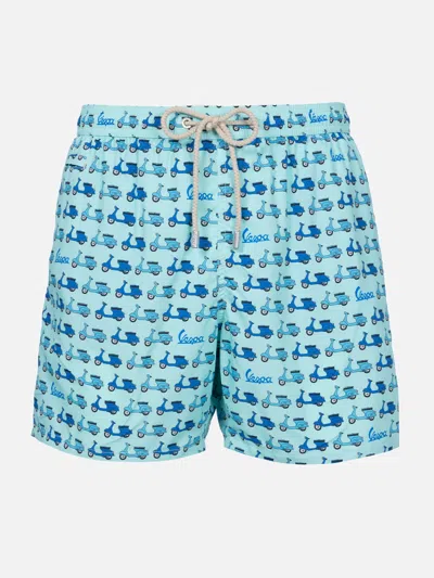 Mc2 Saint Barth X Vespa Swim Shorts In Green