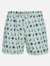 Mc2 Saint Barth Man Lightweight Fabric Swim-shorts Lighting Micro Fantasy With Watches And Drinks Print In Green