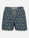 Mc2 Saint Barth Watches-print Swim Shorts In Blue Navy