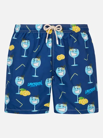 Mc2 Saint Barth Lighting Mid-rise Swim Shorts In Blue