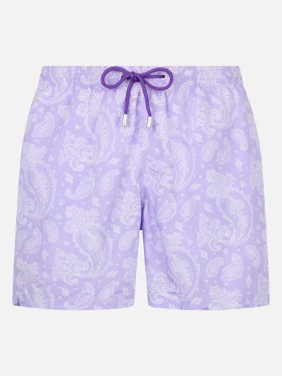 Mc2 Saint Barth Paisley Print Ultralight Swim Shorts In Pink