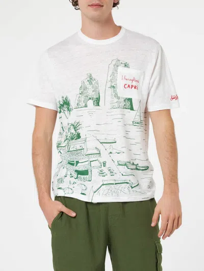 Mc2 Saint Barth Ecstasea T-shirt Aus Leinen In White