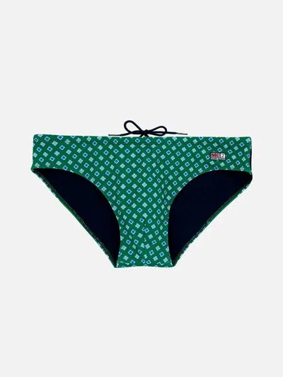 Mc2 Saint Barth Man Micro Tie Swim Briefs Cayo In Green