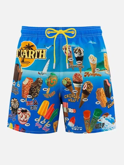 Mc2 Saint Barth Gustavia Placed Swim Shorts In White