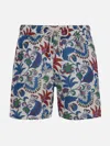 Mc2 Saint Barth Linen Swimsuit With Flower Print In White