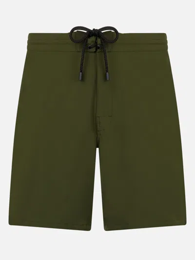 Mc2 Saint Barth Man Military Green Comfort Surf Swim Shorts
