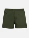 Mc2 Saint Barth Man Military Green Fitted Cut Swim Shorts Harrys In Green