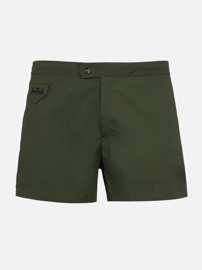 Mc2 Saint Barth Man Military Green Fitted Cut Swim Shorts Harrys