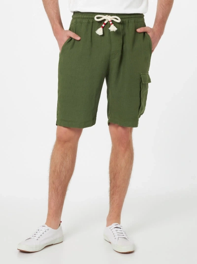 Mc2 Saint Barth Man Military Green Linen Bermuda Marseille